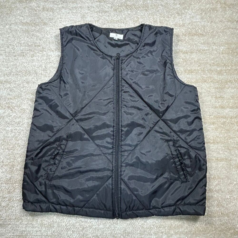 Socialite Ves Mens S/M Black Quilted Sleeveless Zipper Pockets Lightweight